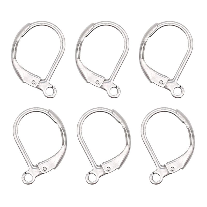 Gancio per orecchio con fibbia a forma di D in acciaio inossidabile, clip francese, accessori per gioielli fai da te, ecologici e antiallergici_voghion.com