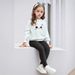Mutter & Kinder INS Mädchen Mädchen Retro Katze Print Rundhals Sweatshirt Hose Lässig Stilvoller Kinderanzug_voghion.com