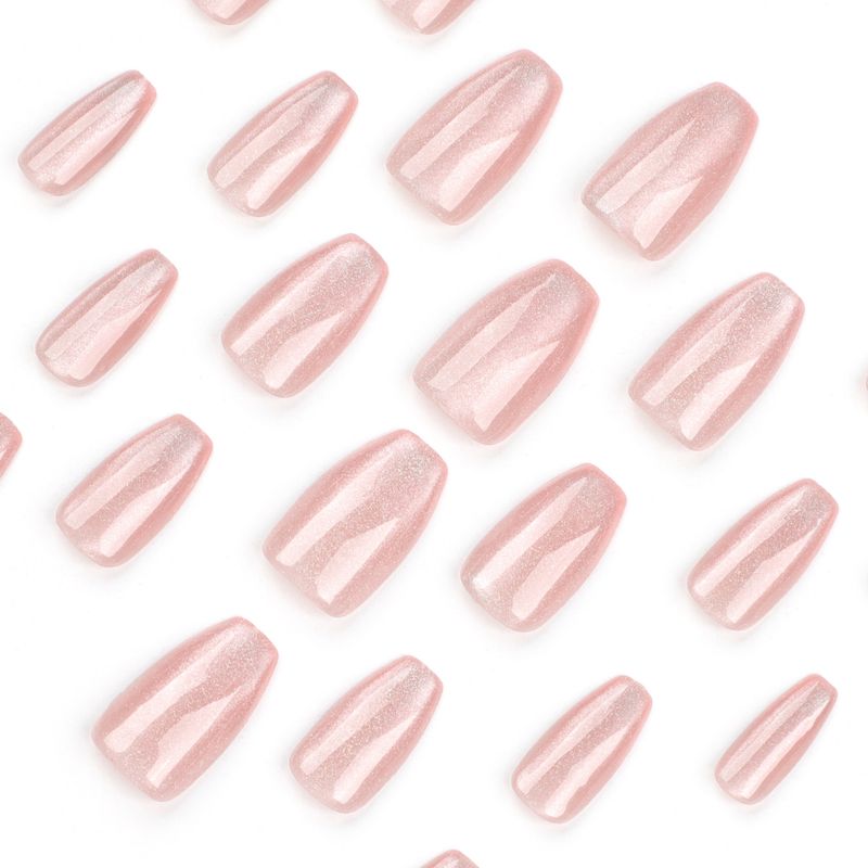 2024 New Cat Eye Laser Wearing Removable Short Naked False Beauty Finished Nail Patch_voghion.com