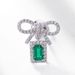 New Exquisite Fashion Bowknot Light Luxury High-end Feel S Silver Cultured Emerald Stud Earrings_voghion.com