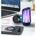 7-in Portable Wireless Bluetooth Speaker RGB LED Lights Loud Powerful Sound, CF012, Black_voghion.com