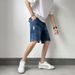 Jeansshorts Herren Sommer dünne lockere gerade Mode 2023 neue einfache lässige Stretchhose_voghion.com