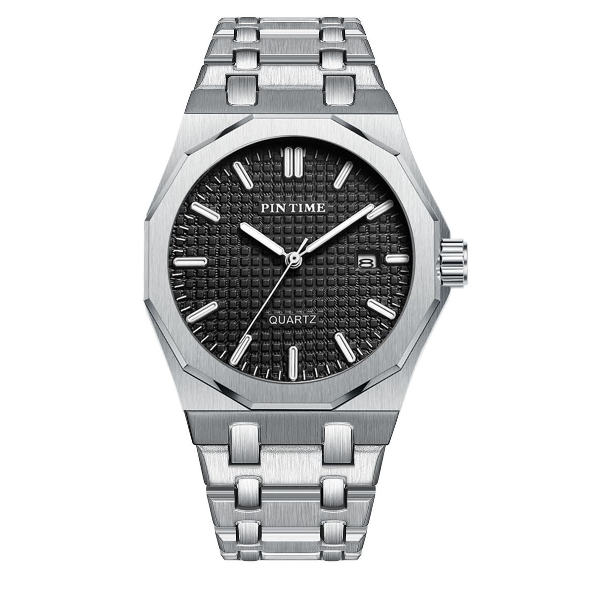 Orologio da uomo al quarzo impermeabile con cinturino in acciaio sportivo Pin Shi Business_voghion.com