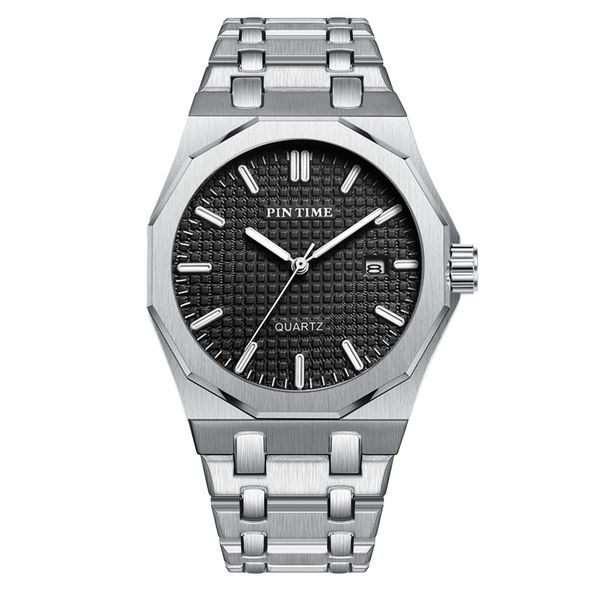 Orologio da uomo al quarzo impermeabile con cinturino in acciaio sportivo Pin Shi Business_voghion.com