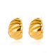 ins style exaggerated horn thread stud earrings female personality temperament C- shaped striped earrings temperament_voghion.com