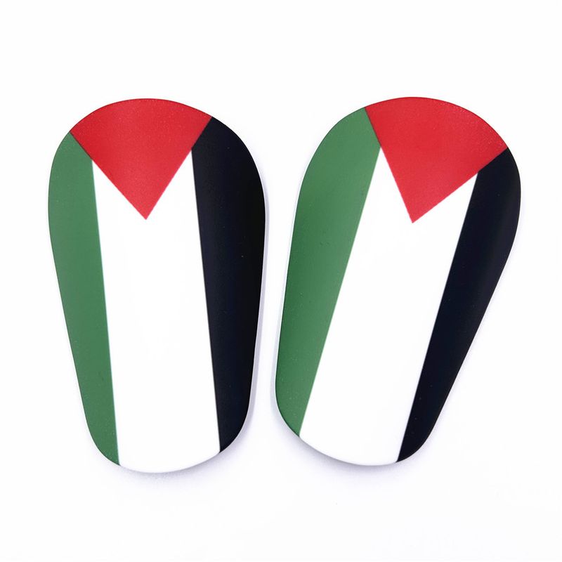 Mini parastinchi con bandiera della Palestina - Piccoli dispositivi di protezione da calcio per allenamento e partite (8x5 cm, 10x6 cm, 12x8 cm)_voghion.com