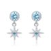 Polaris earrings sterling silver earrings for women eight pointed star sea blue zircon earrings_voghion.com