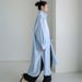 Women's Oversized Shirt Dress With Asymmetrical Slit Long Sleeve Casual Button Down Tunic Top, Lightweight Linen Blend Open Front Cover Up_voghion.com