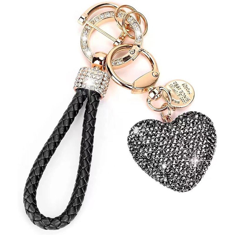 Chaveiro de argila de alto valor com diamantes e amor, chaveiro de coração com diamantes, capa para fone de ouvido, bolsa, pingente, atacado_voghion.com