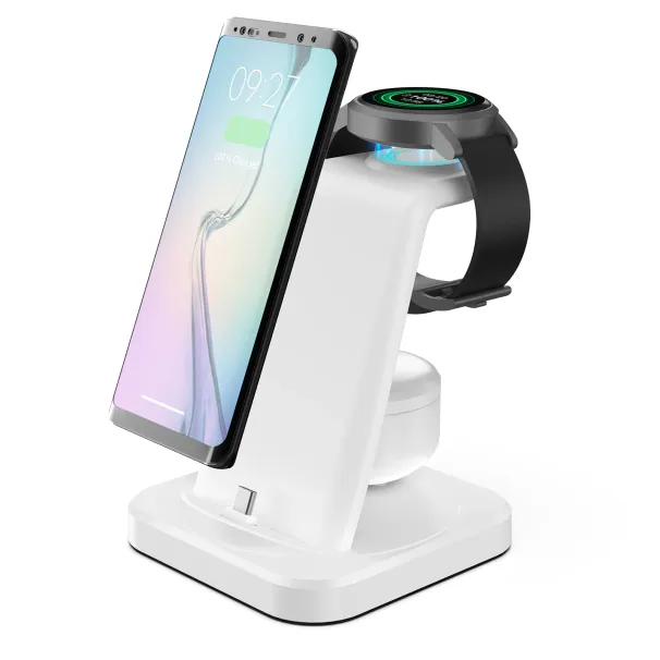 4 In 1 Fast Wireless Charging Station For Samsung Galaxy Charger With Alarm Clock Watch 6 5 Pro S24 S23 S22 S21_voghion.com