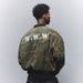 "Vintage Baseball Jacket - 1980s Heavy Washed College Varsity Style Reversible Letterman Coat (Army Green, M-XXXL)"_voghion.com