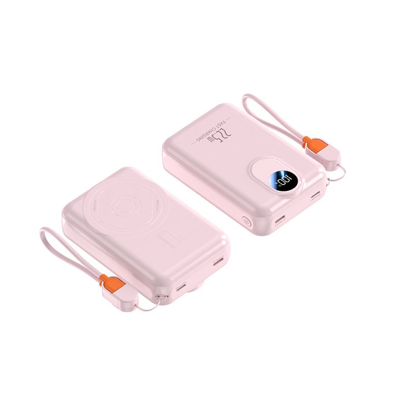 Magnetische kabellose Powerbank 10000 mAh/20000 mAh mit 22,5 W Schnellladung, tragbares Magsafe-Ladegerät mit integriertem Kabel für iPhone und Android_voghion.com