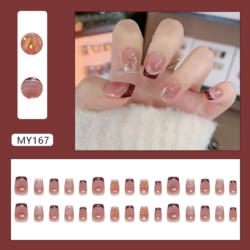 Krása a zdraví Rozmazané kočičí oko Stříbrná prášková linka French Style Diamond Burst Diamond Style Módní zdobení nehtů 30 kusů_voghion.com