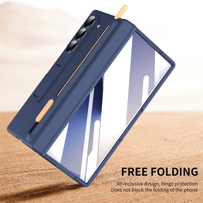 For Samsung Galaxy Z Fold 3 4 5 6 Magnetic Hinge Bracket Phone Case For Galaxy Z Fold6 Gear Adjustment Pen Slot Screen Protector_voghion.com