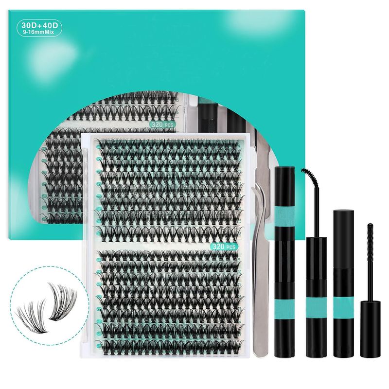 Set fai da te di quattro ciglia finte segmentate e kit per l'auto-estensione delle ciglia_voghion.com