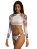New Bikini Sexy Split Flower Contrast Hollow Out Swimwear Women's One Piece Open Back Swimwear_voghion.com