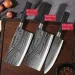 Set di coltelli da cucina multiuso con motivo Damasco laser, forbici, asta per affilatura, coltello da chef in acciaio inossidabile, utensile da cucina_voghion.com