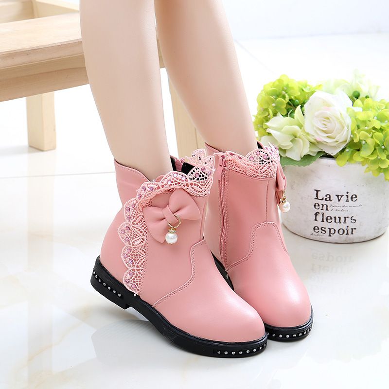 XUANMU Bota Infantil Menina Kid Fashion Boot New Warm Princess Shoes Girl Ankle Boots Snow Boots Retro Short Boots Kid Boots Kid Shoes Z0115_voghion.com