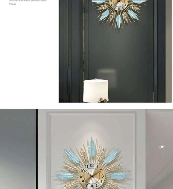 【 1828 personnes louées 】 Horloge murale décorative pour salon, maison, haut de gamme, moderne, simple, créative, légère, luxueuse_voghion.com
