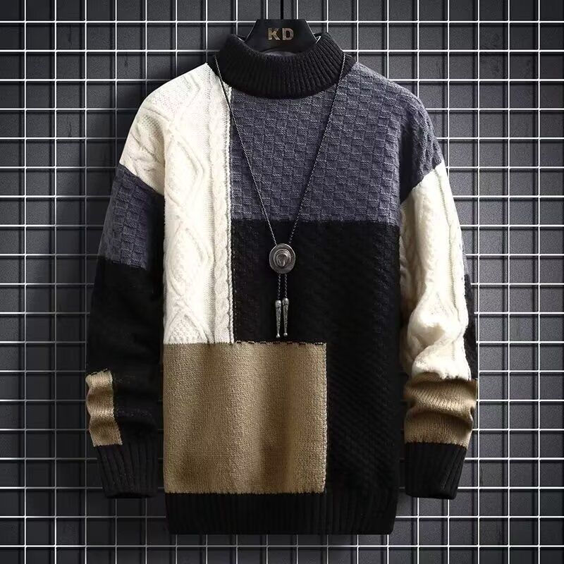 Herrenbekleidung Pullover Herren Herbst und Winter Neue Strickpullover Herren Lockere Freizeit Innenbekleidung High-End-Pulloverjacke_voghion.com