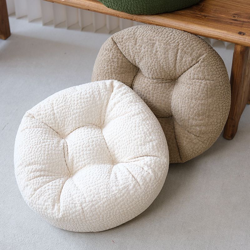 Hochwertiges rundes Bodenkissen – atmungsaktives Tatami-Sitzpolster aus Polyester mit rutschfester Unterseite (50 cm, Füllung aus PP-Baumwolle, mehrere Farben)_voghion.com