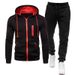 New Spring And Autumn Men's Sports Set Cardigan Zipper Hooded Top Digital Casual Solid Color Men's Pants Set_voghion.com