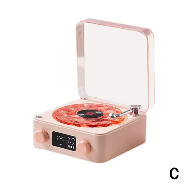 Giradischi retrò Altoparlante wireless Bluetooth 5.0 Wave Giradischi in vinile Regali Surround Proiezione Stereo 3.360° Lampada_voghion.com