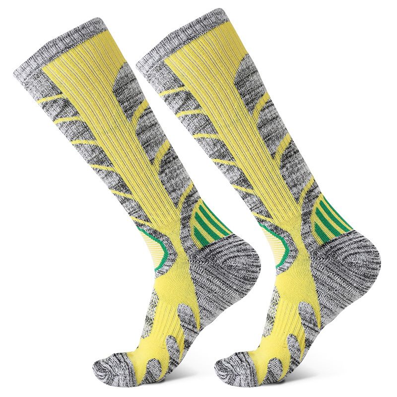 Calzini sportivi da sci e trekking di media lunghezza, autunno inverno, nuovi, spessi, con fondo in asciugamano, RB3301_voghion.com
