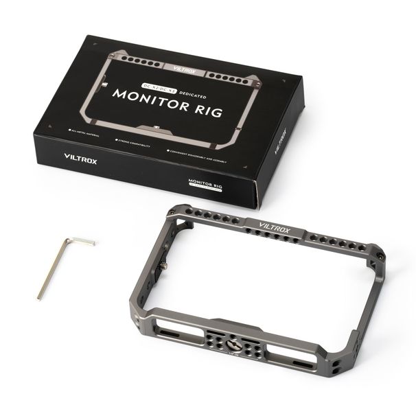 Gabbia per telecamera VILTROX DC-X2/DC-X3 per monitor da campo video con foro per vite da 1/4 per braccio magico, luci LED, microfono_voghion.com