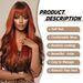 Auburn Wig For Women Reddish Brown Long Wavy Wig With Bangs Copper Red Cosplay Wig Natural Glueless Synthetic Curly Red Wig For Daily Party Use Soft_voghion.com