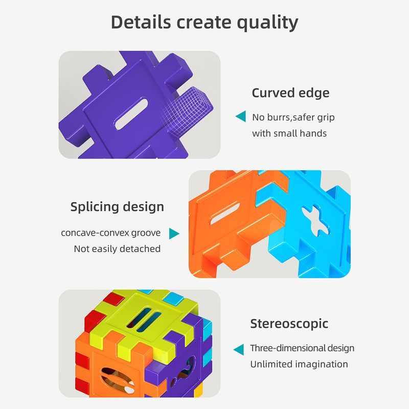 DIY Square Puzzle Puzzle Building Block Enlightenment Assembly Toy Kindergarten 3-6 Years Old Gift_voghion.com