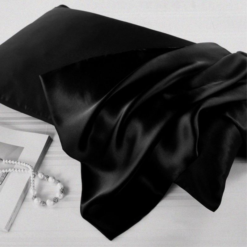 Buy two pillowcases for free hair ring Ice Silk pillowcase pillow cover silk  silk  Pillow towel 4874cm_voghion.com