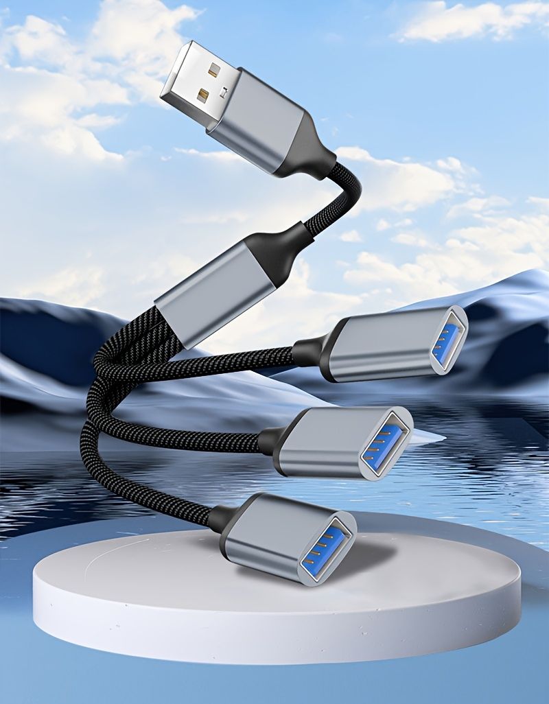 USBA To Three A USBA Splitter Cable USBA Hub Data Transfer Read Camera USB Flash Disk Data Read Multi-port_voghion.com