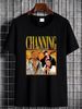 Maglietta retrò vintage Channing Tatum, taglia unica, elasticizzata, streetwear, comoda, leggermente traspirante, grafica da uomo, versatile._voghion.com