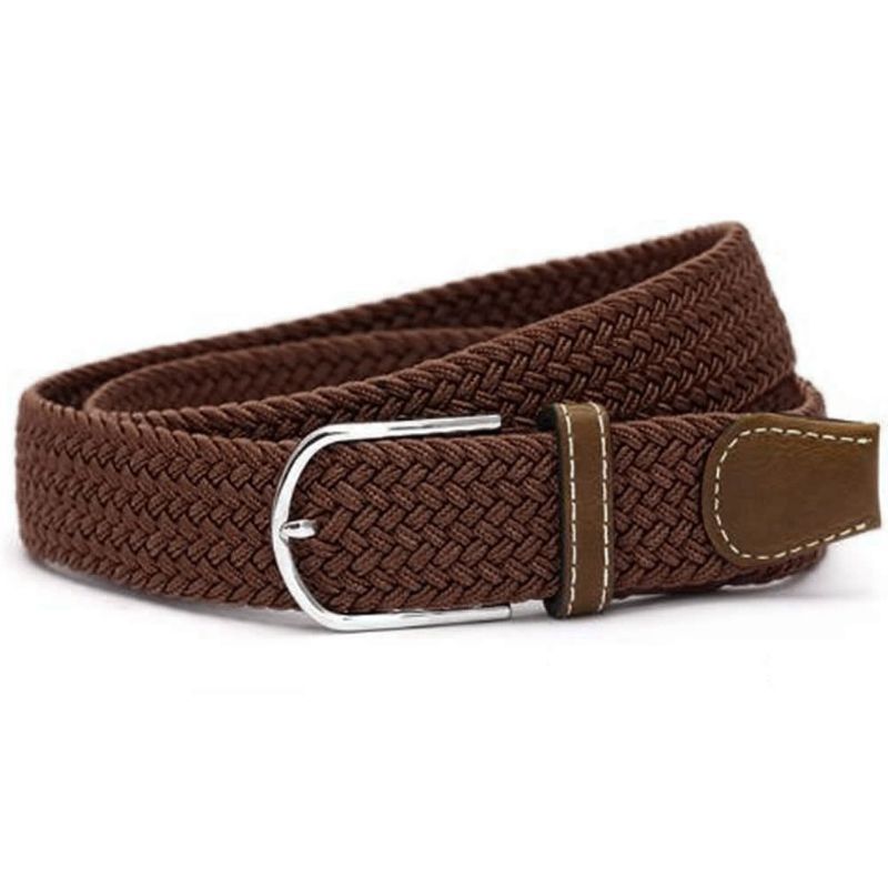 HOT 6 colors Fashion Men’s Stretch Belt Premium Leather Golf Wide Elastic Waistband_voghion.com