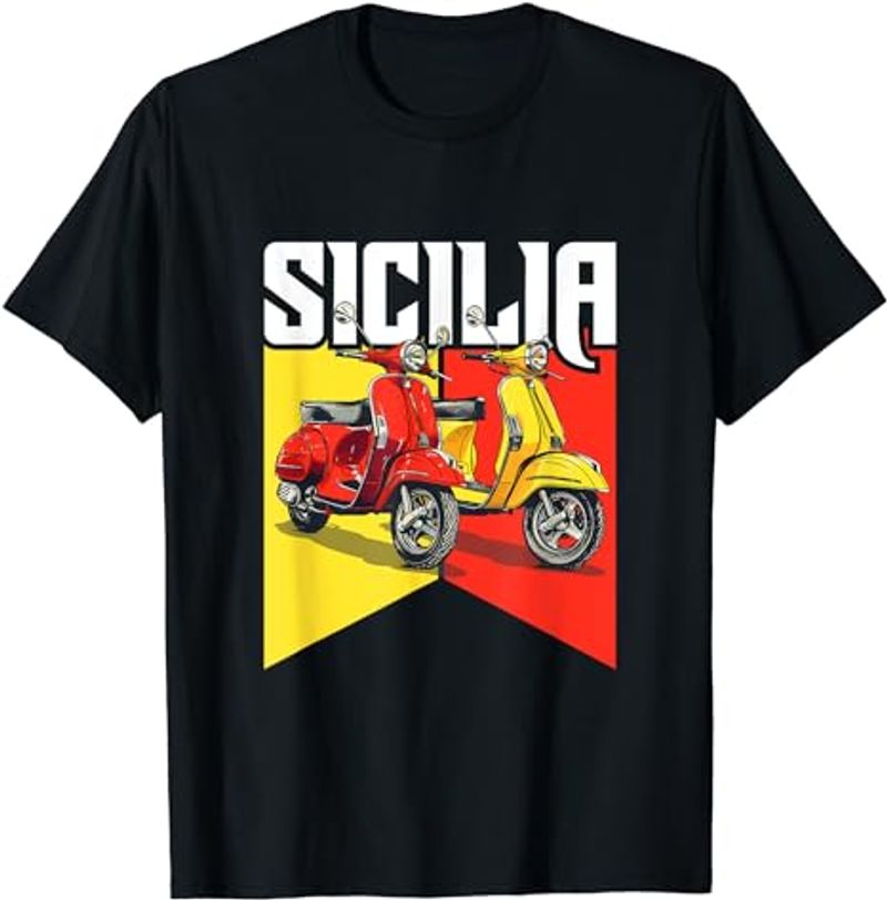 Sicilia Flag T-Shirt 3 Sicilian Scooters T-Shirt_voghion.com