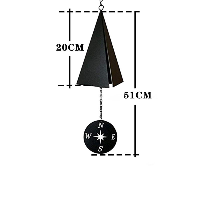 【 %90 Olumlu Yorum Oranı 】 Yaratıcı Üçgen Rüzgar Çanı Kolye, Avlu Dekorasyonu, Çan Sesi, Demir Boru Metal_voghion.com