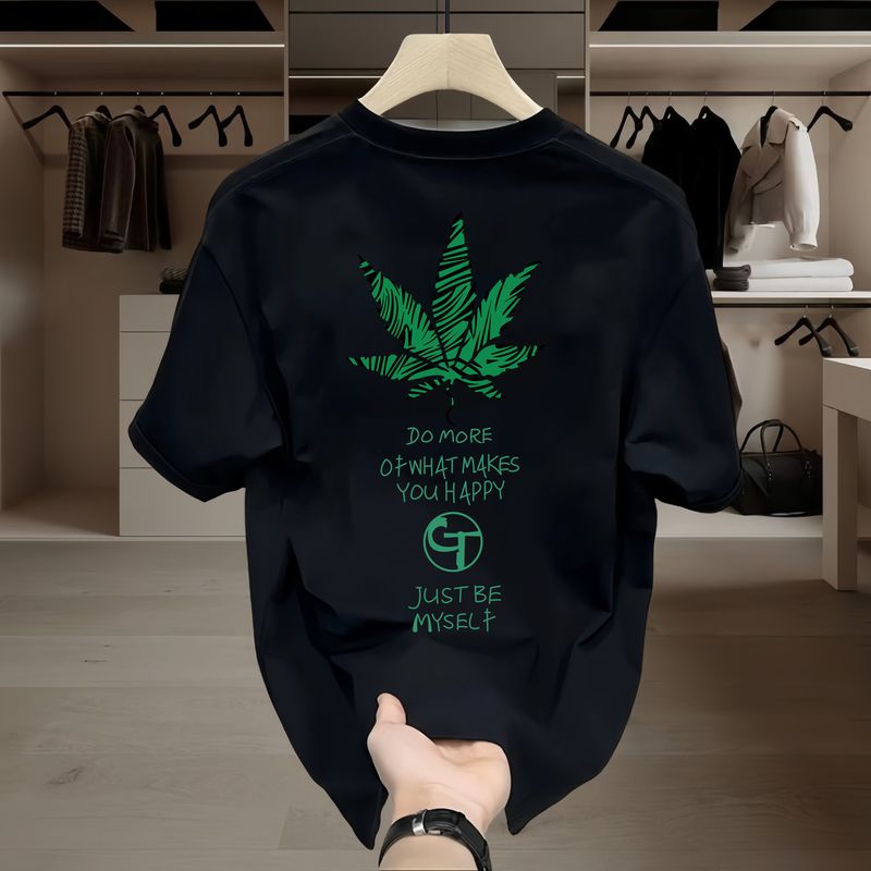 Vêtements pour hommes T-shirt à manches courtes pour hommes 2024 Été nouveau style décontracté pour hommes en coton col rond imprimé T-shirt à manches courtes_voghion.com