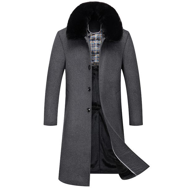 Langer Wollmantel für Herren, Winter, Business-Casual-Trenchcoat, warme, mit Fleece gefütterte, verdickte Oberbekleidung für kaltes Wetter_voghion.com