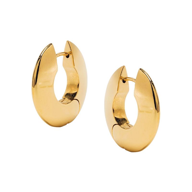 Orecchini a cerchio piatti lisci e leggeri, stile freddo e minimalista, da donna, di alta qualità, con design di tendenza e temperamento alla moda._voghion.com