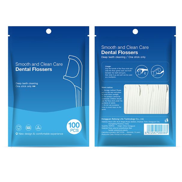 High Tensile Floss, 100pcs 1 Zip Lock Bag, Portable Flossing Sticks Complete Set_voghion.com