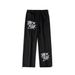 "Retro Hip-Hop Joggers – Jogginghose mit Graffiti-Stickerei in Schwarz/Grau meliert (M-XXL)"_voghion.com