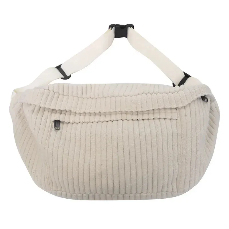 Große Kapazität Taille Tasche Frauen Schulter Umhängetaschen Casual Fanny Pack Einfache Telefon Geldbörse Cord Damen Banane_voghion.com