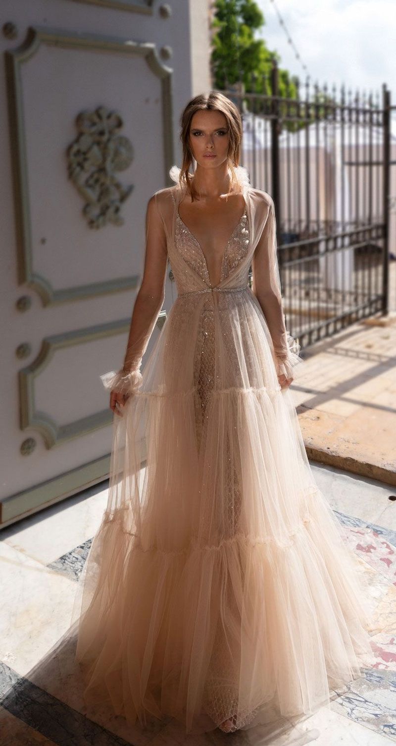 Women's sexy deep V perspective dress sexy backless long skirt_voghion.com