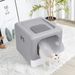 Cat Litter Box With Scoop And Tray Sifting Enclosed Foldable Kitten Toilet Detachable Poop Top Front Entry Pet Supplies_voghion.com