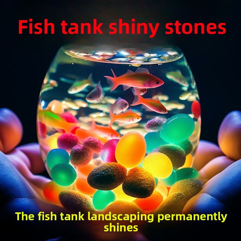 Luminous Landscaping Glowing Fish Tank Decoration Ornament Aquarium Colorful Stone Scenery Pebbles_voghion.com