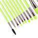 12 PCs Makeup Brushes Set Fluorescent Green Beauty Tools Powder Foundation Eyeshadow Mascara Brush_voghion.com
