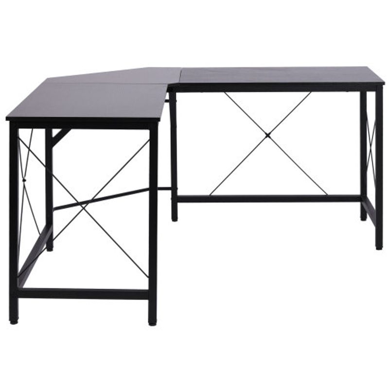 HOMCOM Computertisch L-Form Eckschreibtisch 150x150x76cm MDF Schwarz, Moderner Winkelschreibtisch para oficina y oficina en casa_voghion.com