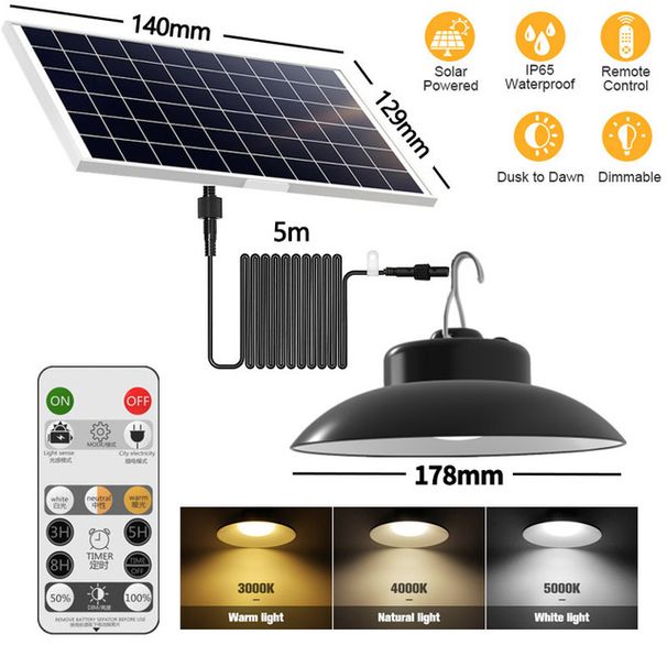 Napelemes függőlámpa IP65 vízálló kültéri napelemes lámpák duplafejes kábellel Kemping Kerti Udvar Függős lámpatestek_voghion.com