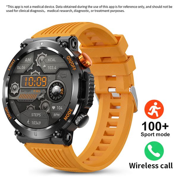 LIGE Neue Smartwatch HT17 Rund Bluetooth-Anruf Herzfrequenz- und Blutdruckmessung Outdoor-Sportuhr_voghion.com
